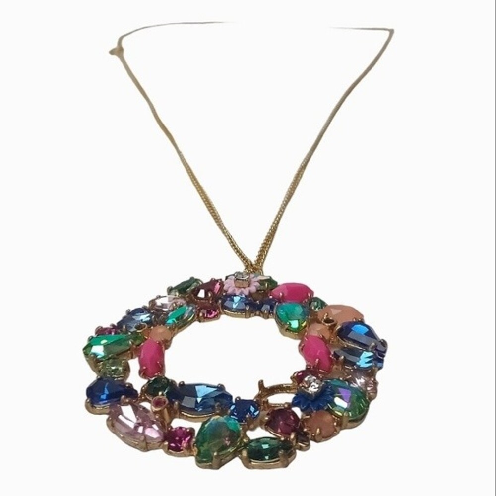 J.crew Colorful Wreath Pendant Necklace